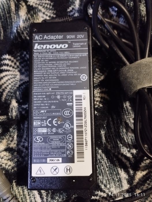 Блок питания ноутбука Lenovo 20 V 90W 7.9х5.5mm