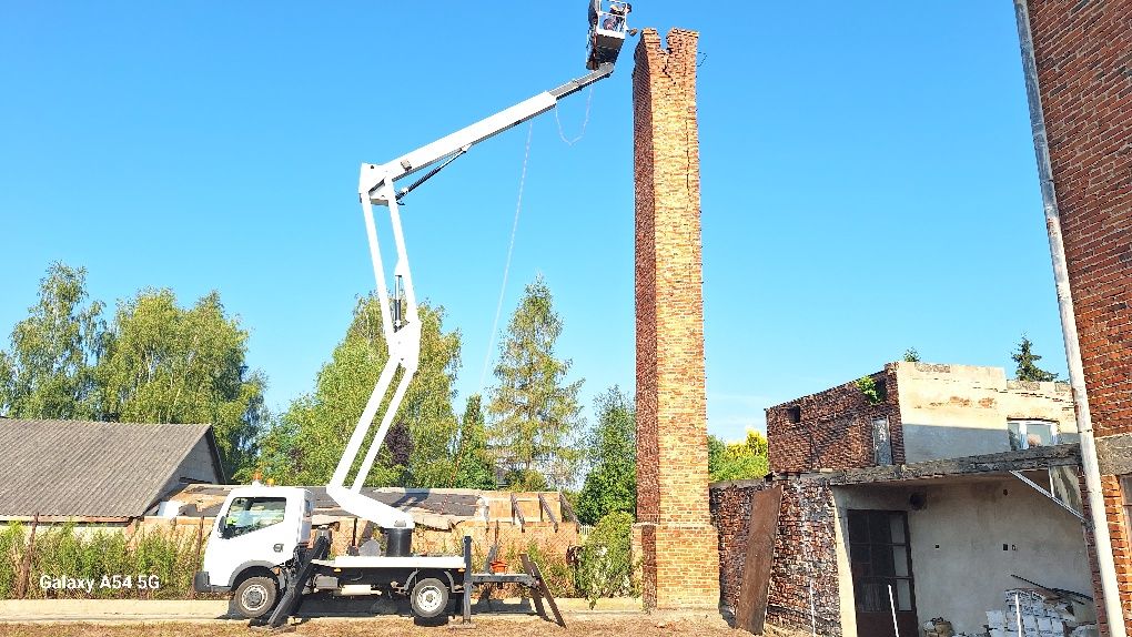 Rozbiórki wyburzenia kominów budynków obiektów