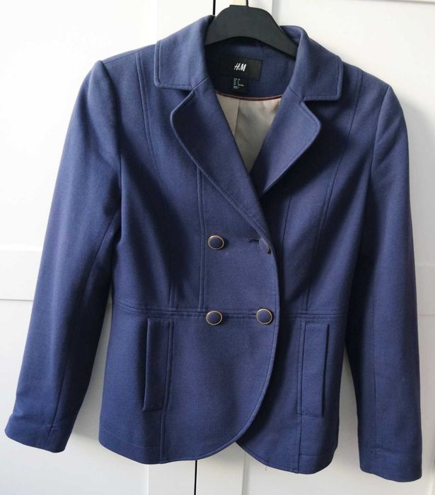 Marynarka damska marynarska H&M 38 dżersej bawełna
