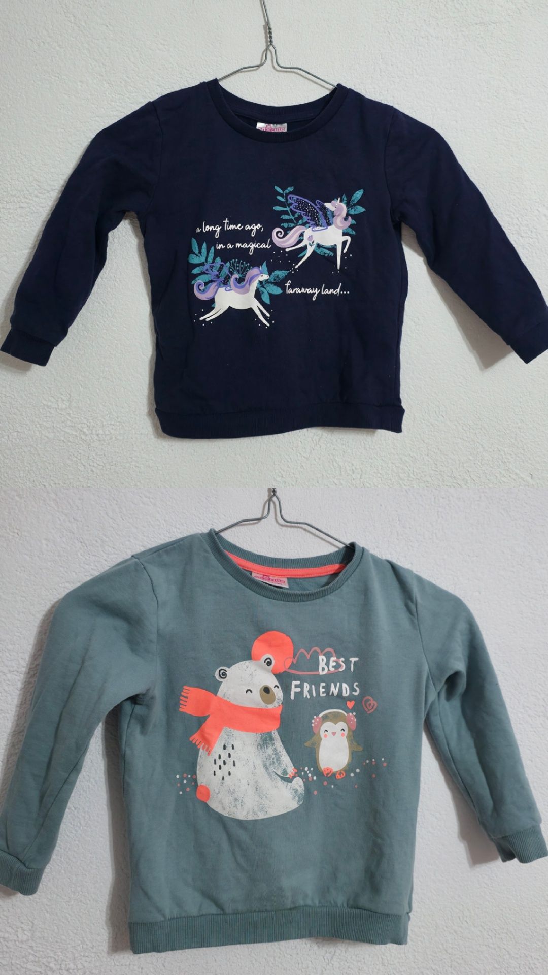 Zestaw bluz dla dziewczynki bluza niemowlęca ocieplana na jesień zimę