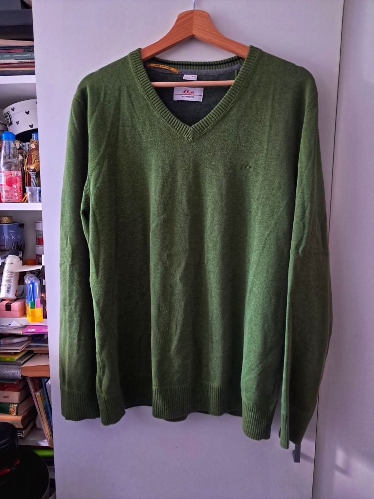 Sweter zielony, bawełniany