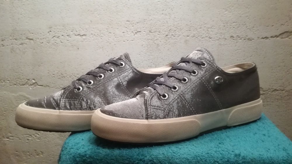 Sneakersy SUPERGA LAMEW srebrne metaliczne stan bardzo dobry