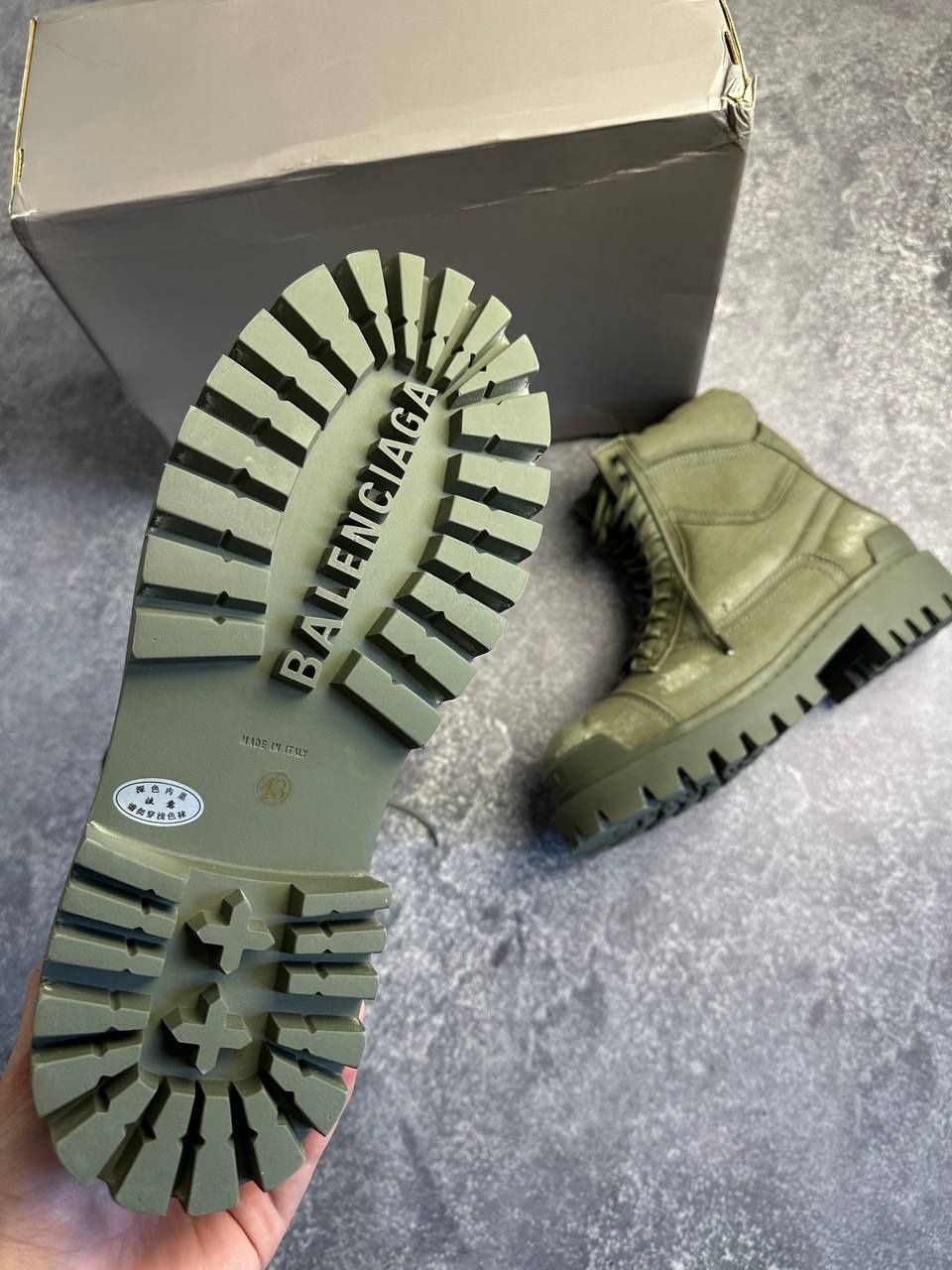 BALENCIAGA Strike boots qrmy green хаки ботинки чоботи буты opium 43
