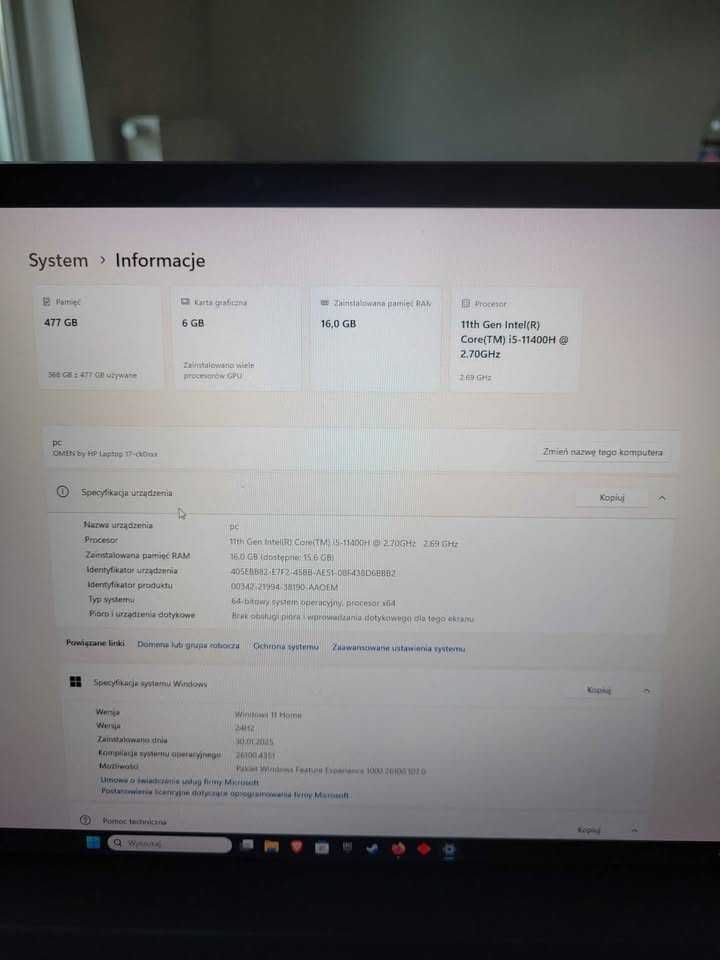 Laptop gamingowy HP Omen 17"