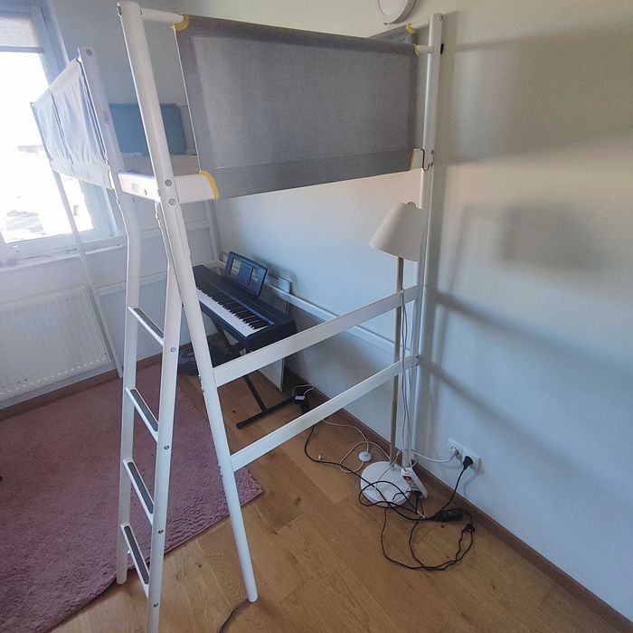 Rama łóżka na antresoli, biały/jasnoszary, 90x200 cm VITVAL Ikea.