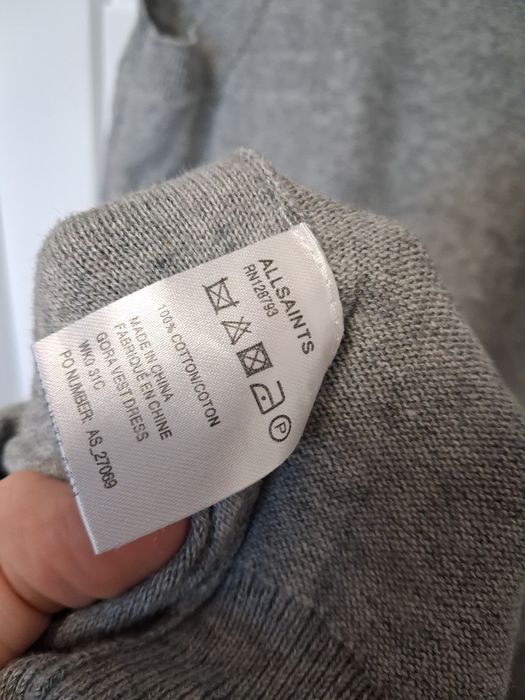 Allsaints szara tunika bluzka damska M
