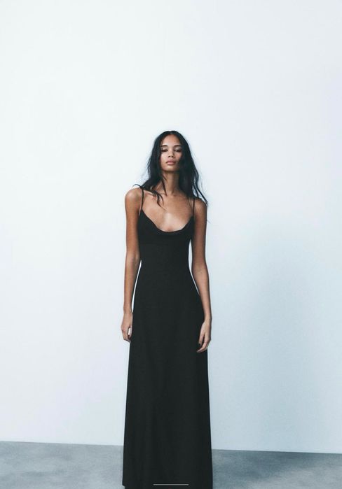 Сукня zara Xs S з відкритою спиною максі