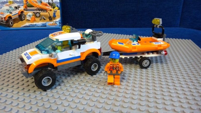 Lego City - wóz terenowy i łódź nurków COAST GUARD 4x4 DIVING BOAT