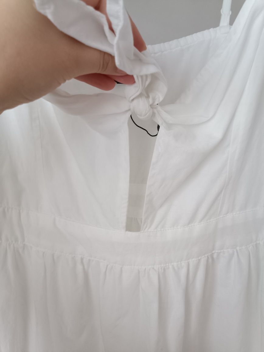Mohito 38 M 40 L biała ażurowa sukienka na ramiączkach bawełna
