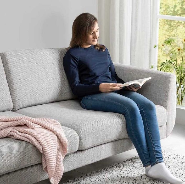 IKEA SMEDSTORP Sofa beige/cinza