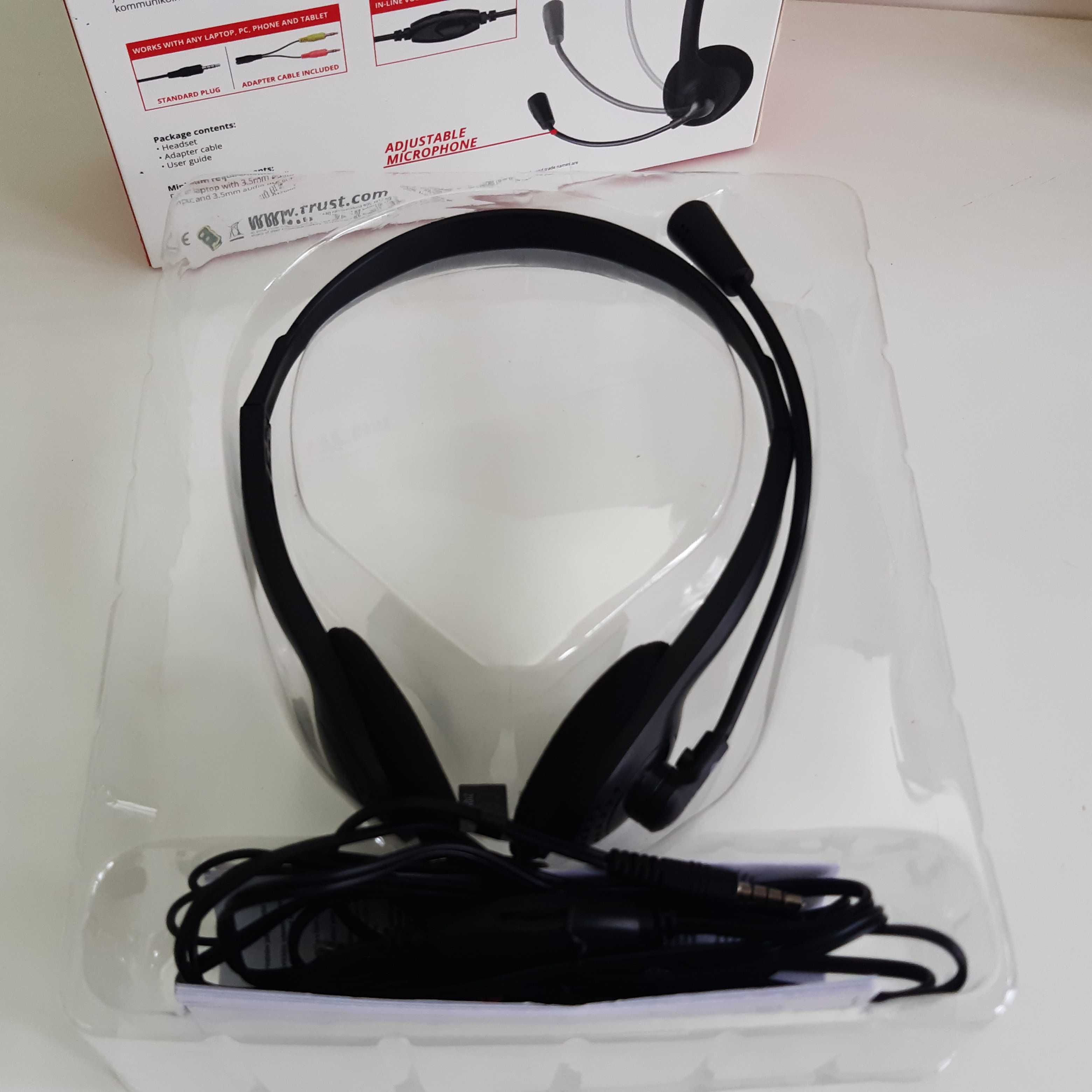 Auscultadores c/ Microfone Trust Primo Chat Headset Funcionais