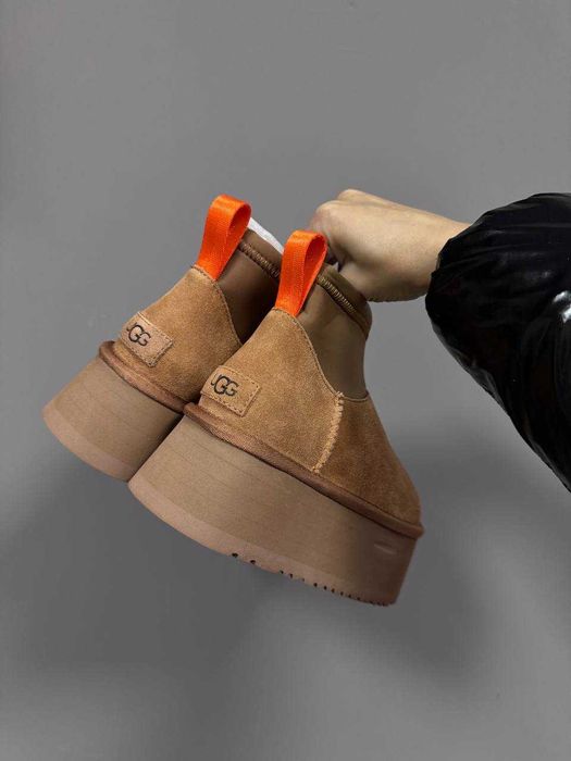 Угги UGG Mini Dipper Puffer Chestnut / Уггі Міні Діппер Пуффер бежеві