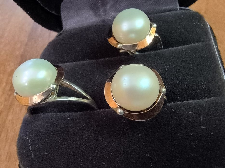 Набор серебряный с жемчугом