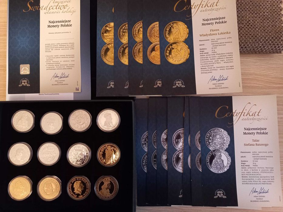 Kolekcja 12 monet - "Najcenniejsze Monety Polskie".