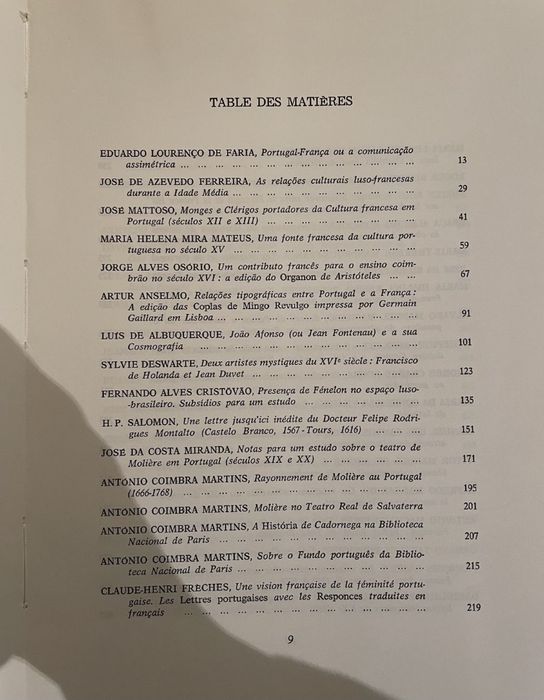 Les Rapports Culturels et Littéraires entre le Portugal et la France