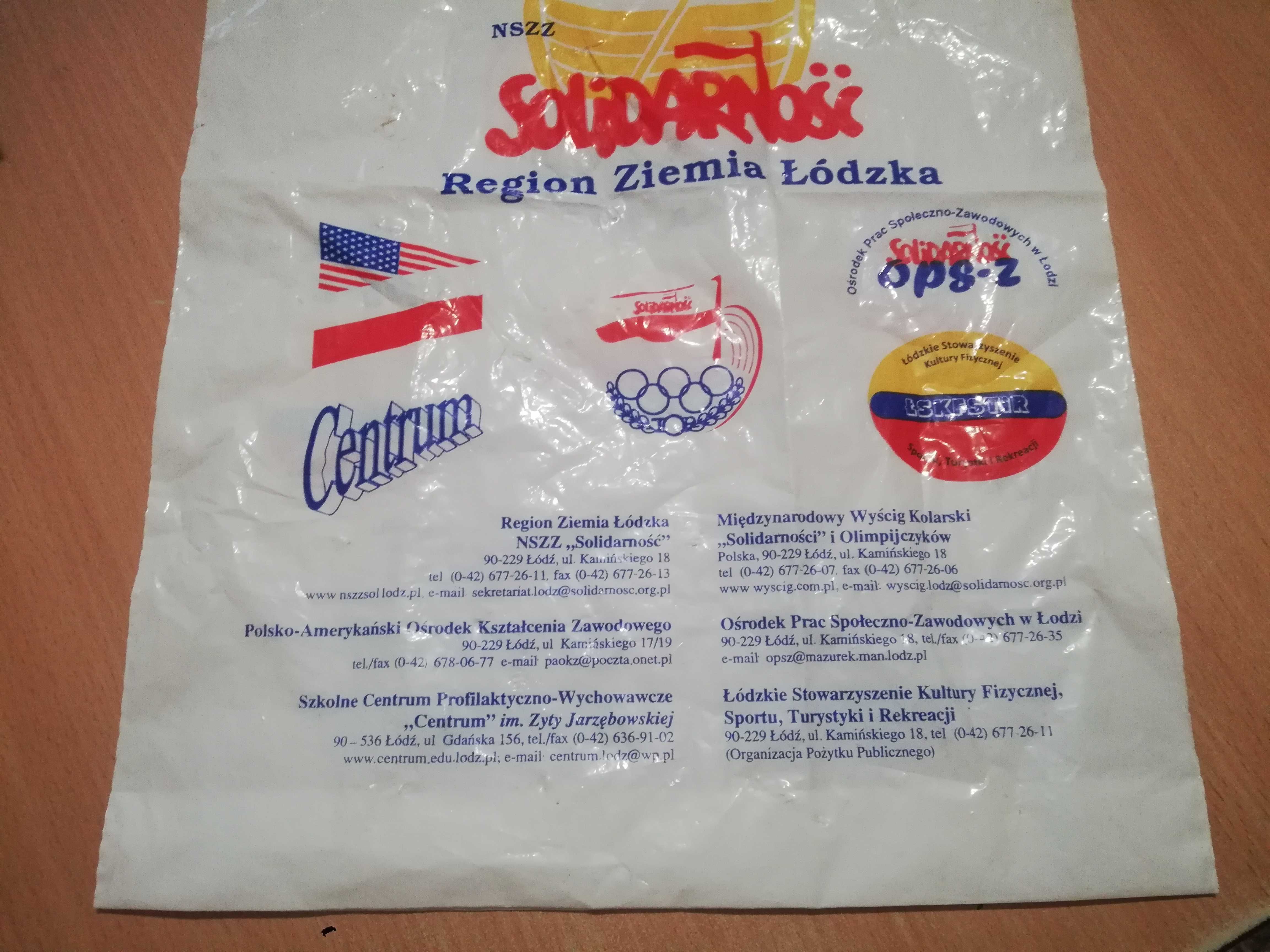 Stara reklamówka Solidarność PRL             S