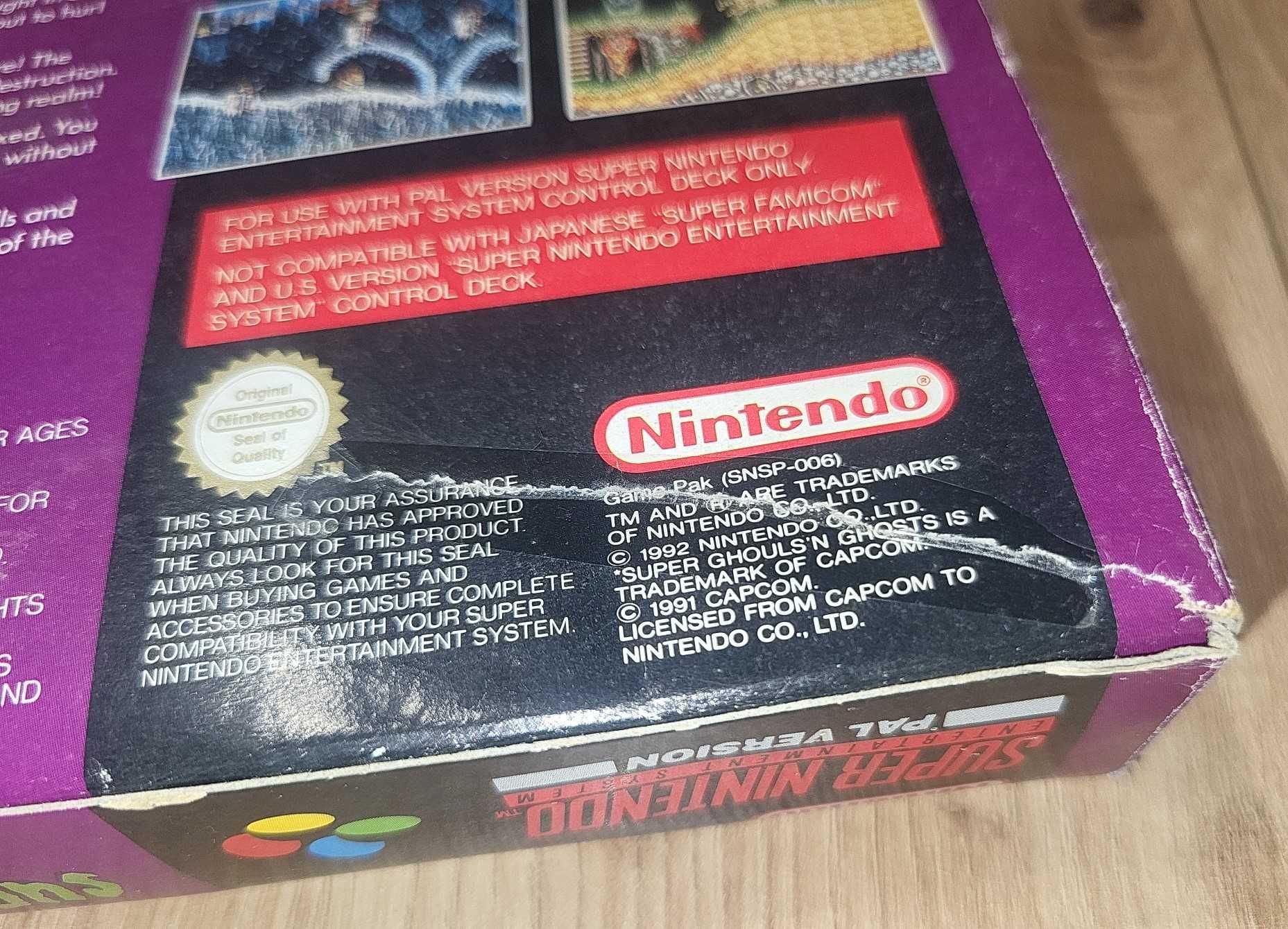 Gra Super Ghouls n Ghosts NINTENDO SNES - DB- stan Komplet +Protektor