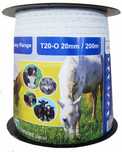 Taśma 20mm/200m BIAŁA pastuch elektryczny