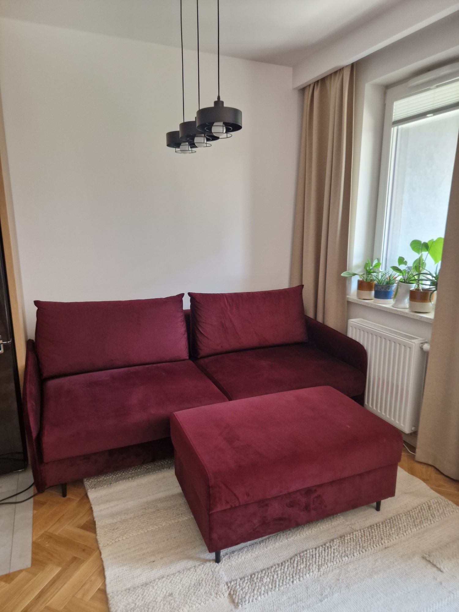 Sofa/kanapa rozkładana i puf IVO