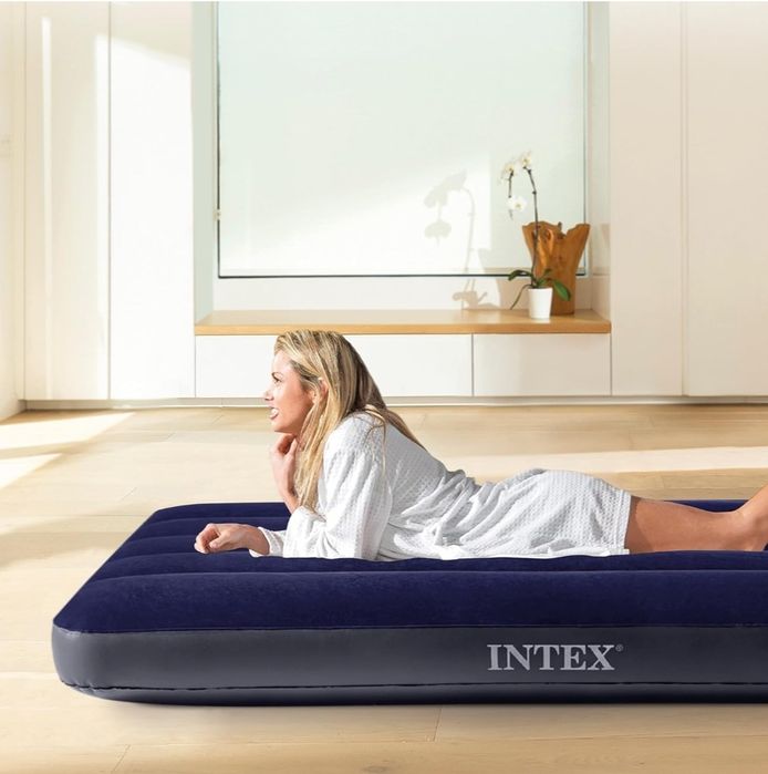 Intex Classic Dowly Materac Nadmuchiwany, Granatowy, 191 x 99 x 25