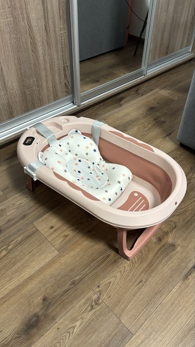 Ванночка складна дитяча з горкою-подушкою