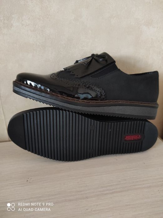 Rieker лаковані туфлі лофери броги НОВІ 40р (26см)