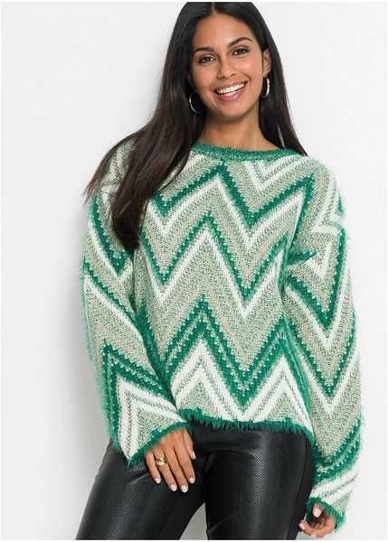 BPC Geometryczny sweter pullover oversize 40/42