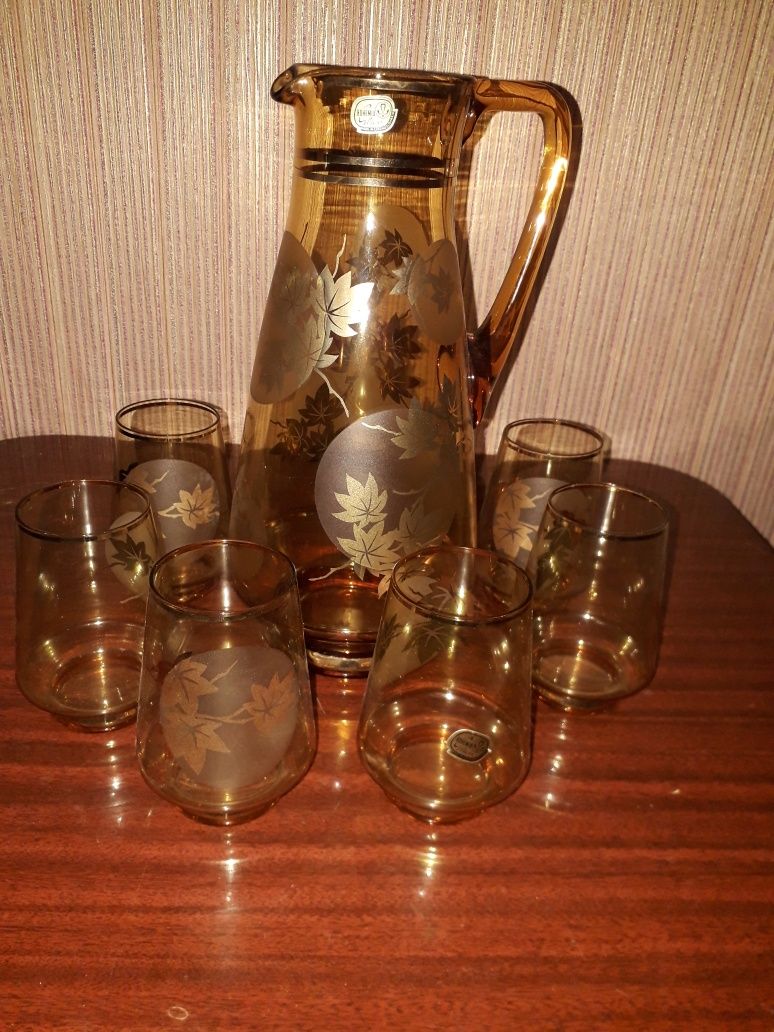 Кришталевий графін з стаканами Богема