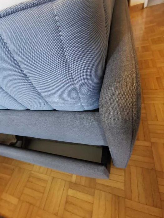 IKEA łóżko tapicerowane Hauga 140x200 cm z szufladami i materacem