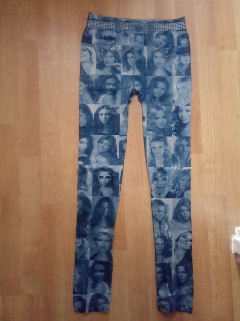 Nowe legginsy bezszwowe imitacja jeansu