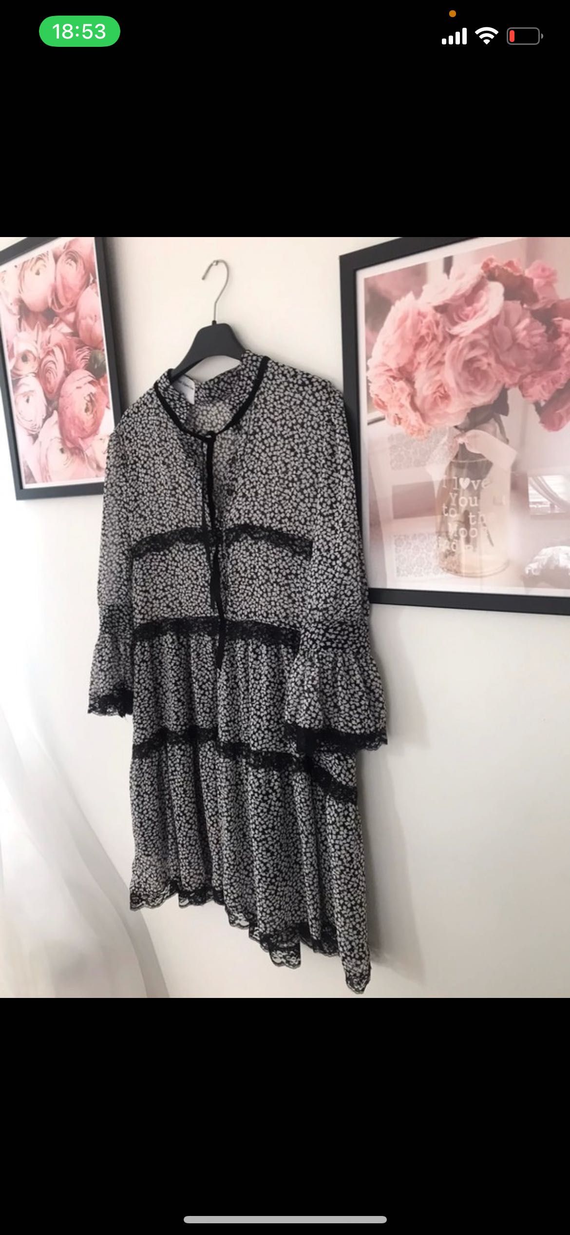 Sukienka czarna w centki beżowe butik Hollywood Dream
