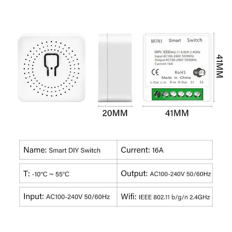 Przełącznik moduł dopuszkowy WiFi Tuya Smart Life