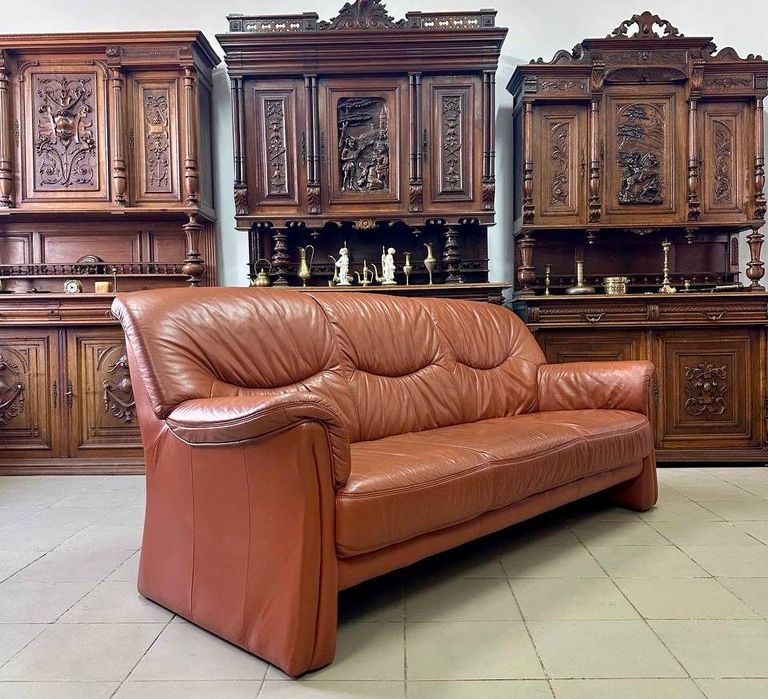 Шкіряний комплект диван софа 3128 кожа крісло 3130