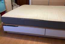 Cama ikea com gavetões branca e bege medidas 1.60x2,00