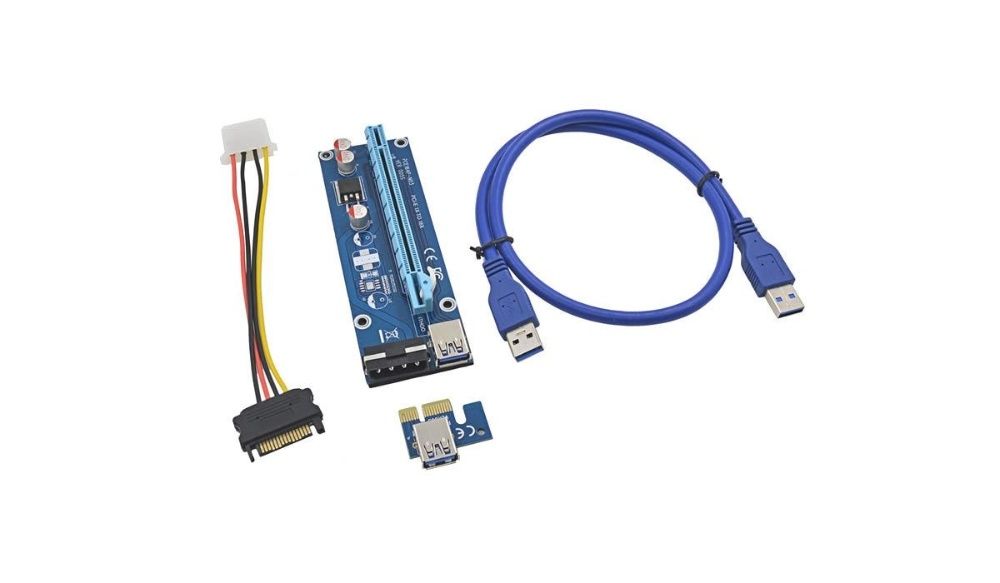 Райзер, Riser PCI-E x1 - x16 Molex 006С 60 см в наличии 2шт.