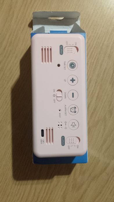 Zegar Budzik Termometr nowy pudrowy róż