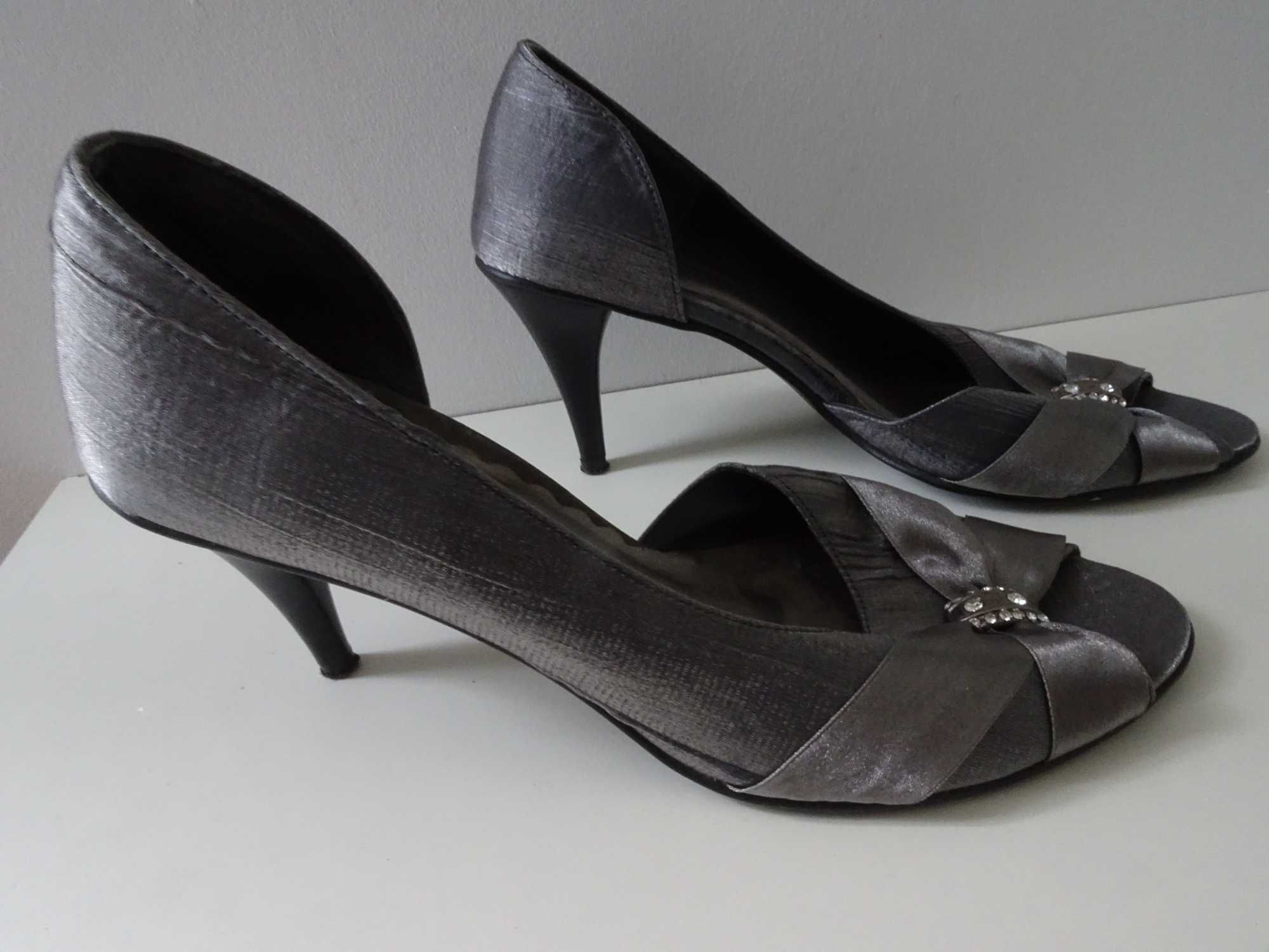 Buty damskie szary metaliczny /srebrny