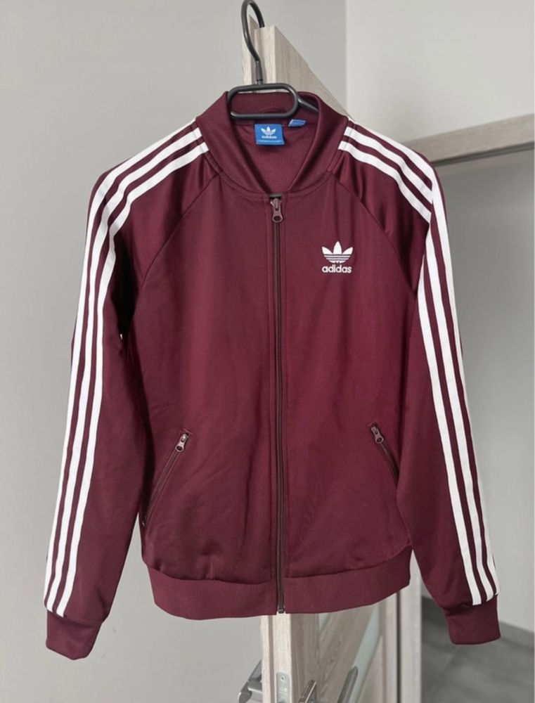 Bluza damska Adidas bordowa burgundowa czerwona XS 34