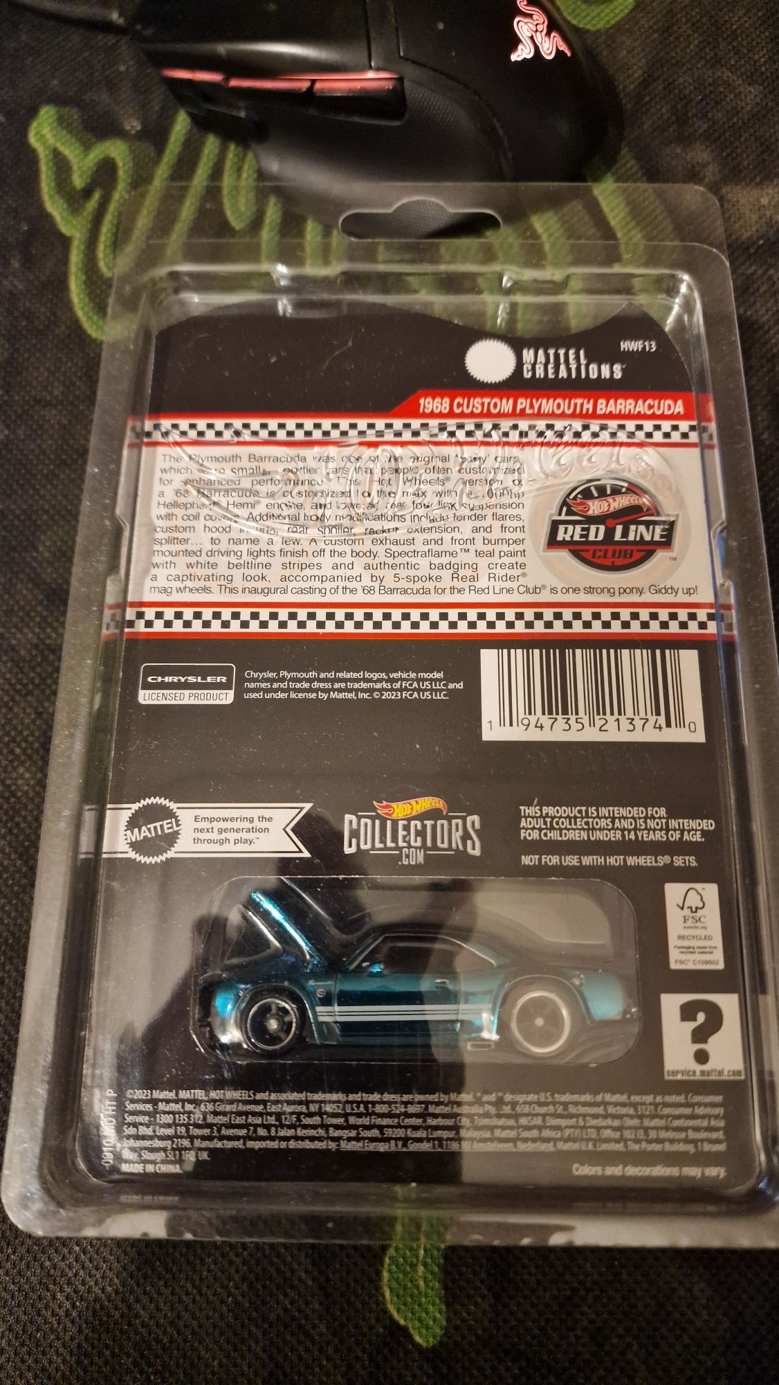 Hot wheels rlc Barracuda Plymouth 68