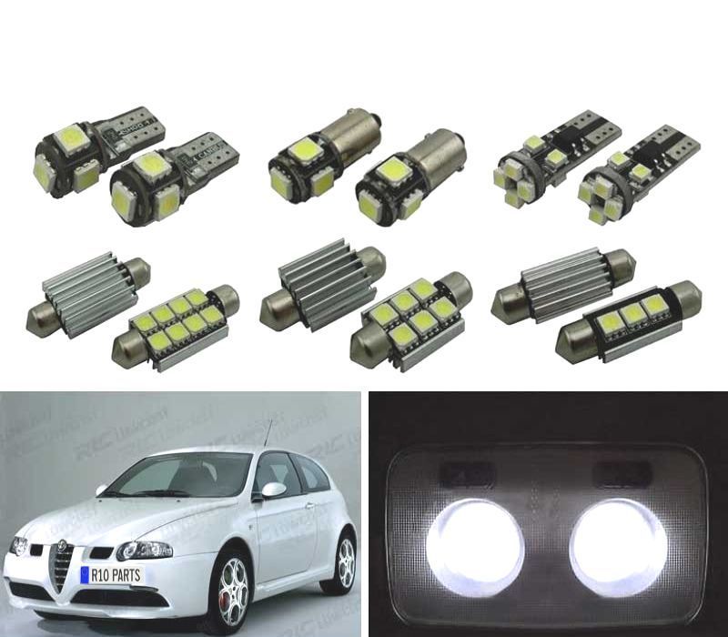 KIT COMPLETO 9 LAMPADAS LED INTERIOR PARA ALFA ROMEO 147 00-10