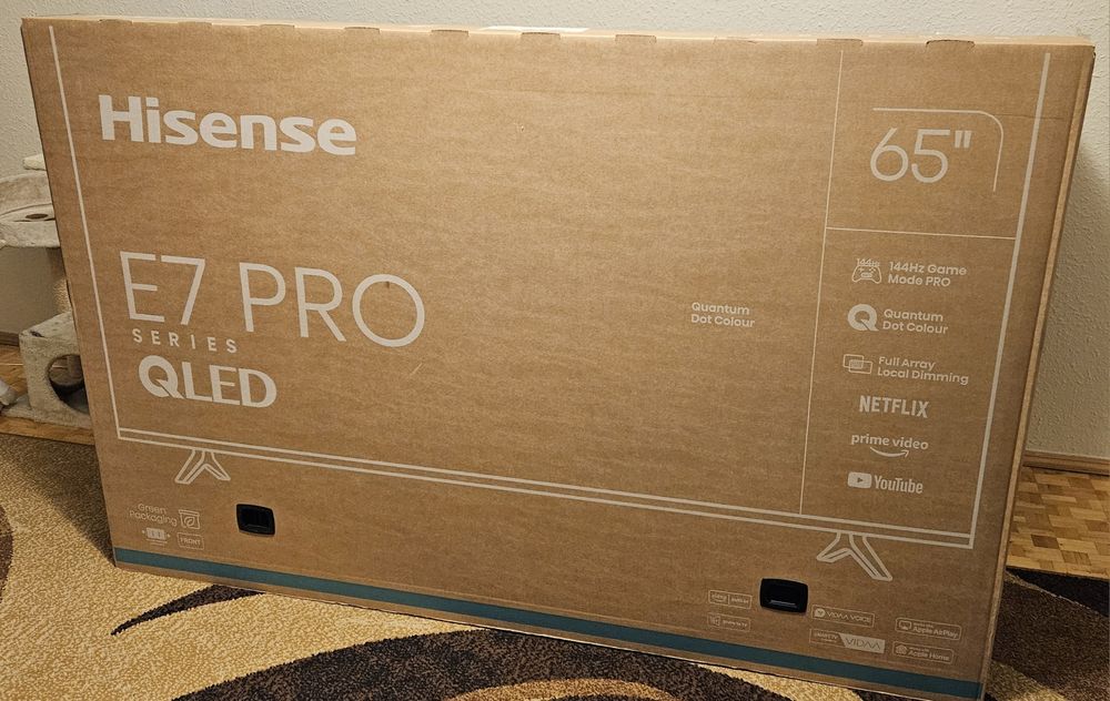 Nowy! QLED 65" 144Hz  Telewizor HISENSE 4K Gw 2lata 65E79NQ PRO Okazja