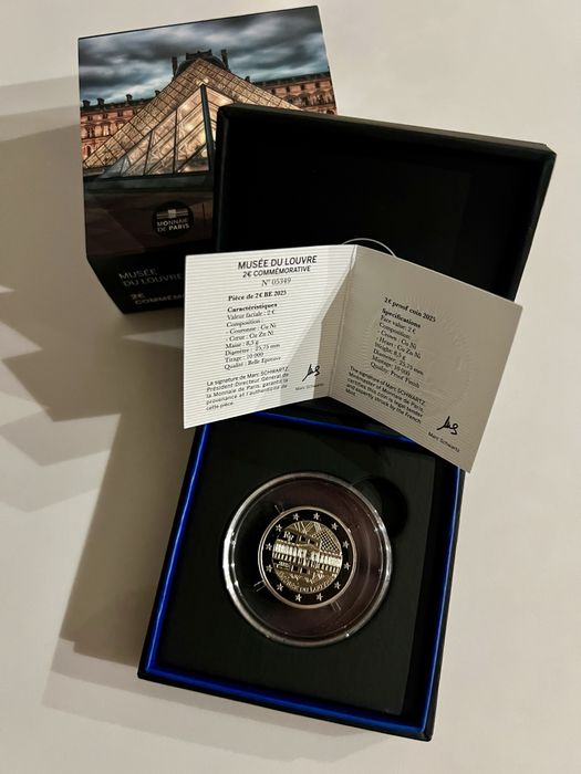 França moeda 2 Euro PROOF 2025 Museu do Louvre