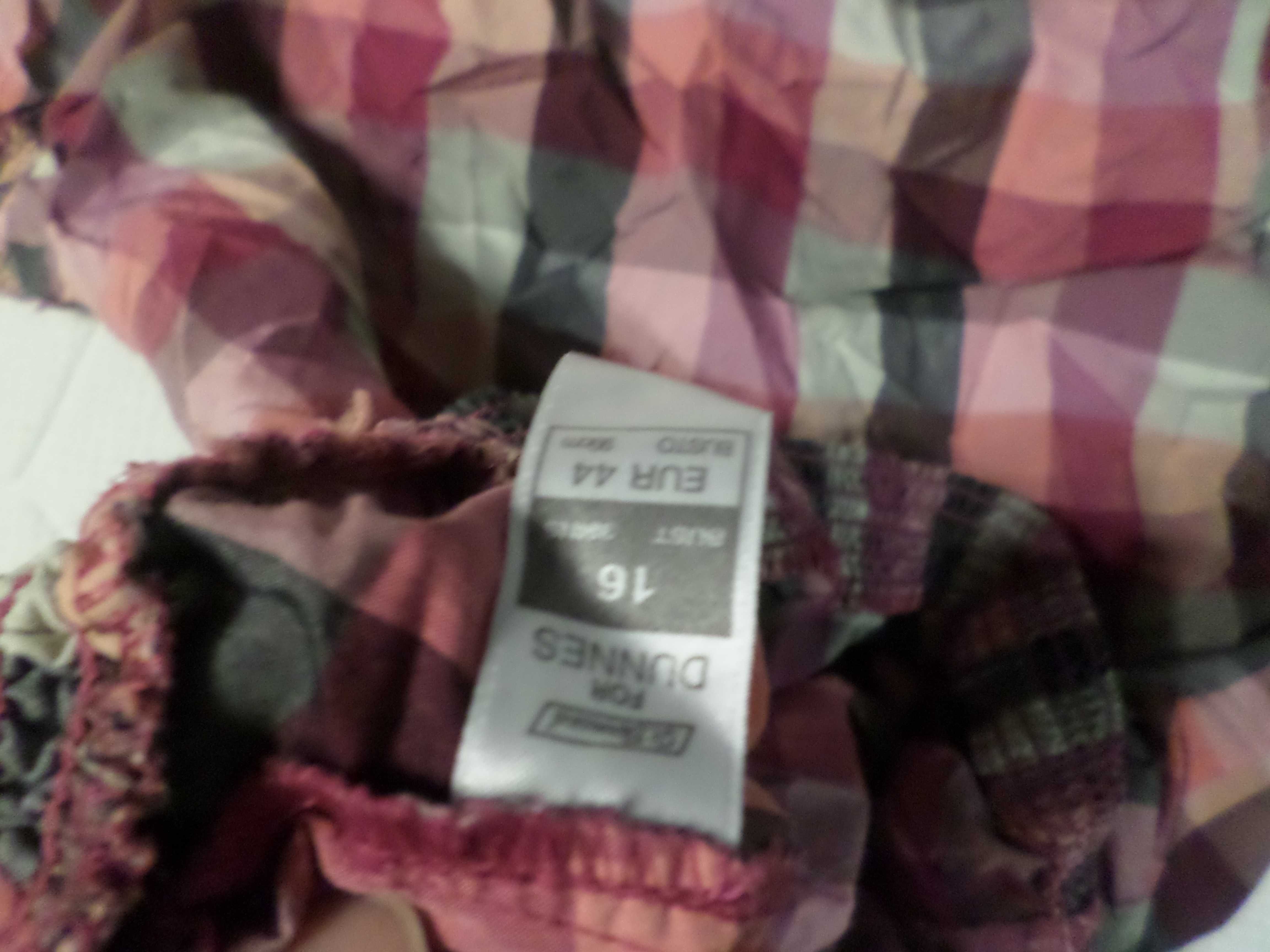 bawełniana bluzka kryjąca brzuszek rozmiar 44 XXL kratka