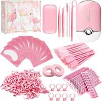 Kit de Extensão de Pestanas Pink Ou Preto com Vários Acessórios