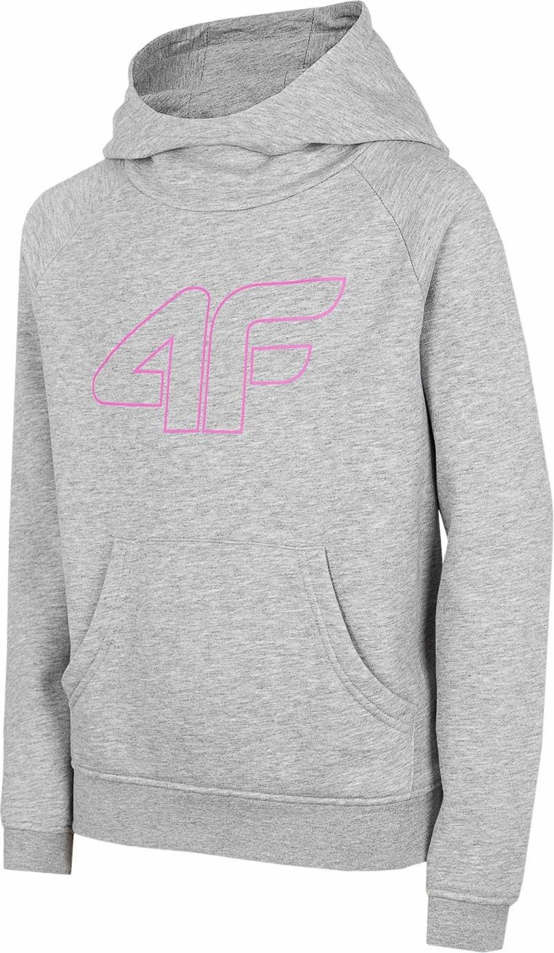 4F J.Nowa Bluza Dziewczęca 4F! Szara! Kaptur! Duże Logo 4F! Roz.158!