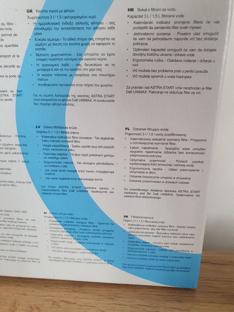 Dzbanek Filtrujący Dafi Astra Start 3L szary