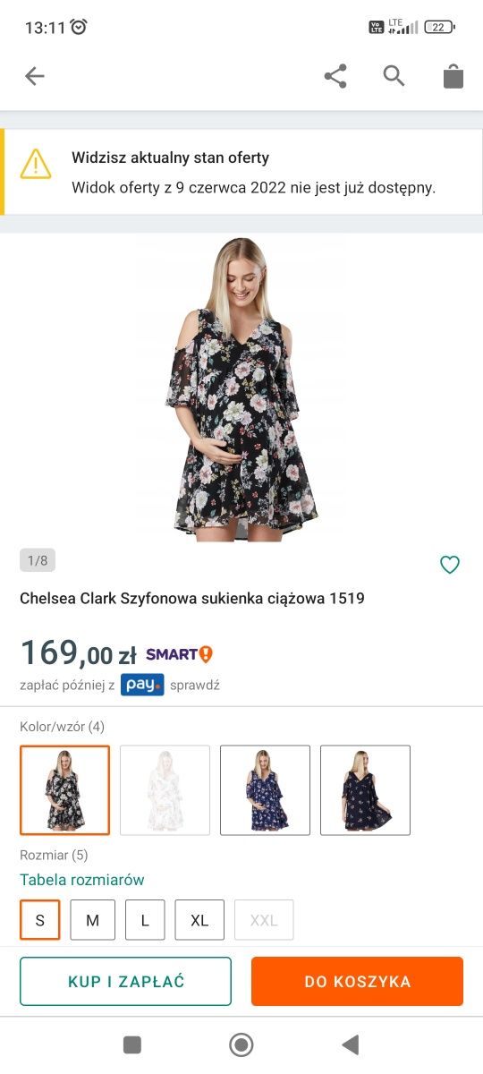 Chelsea Clark Szyfonowa sukienka ciążowa