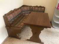 zestaw ławka narożna i stół