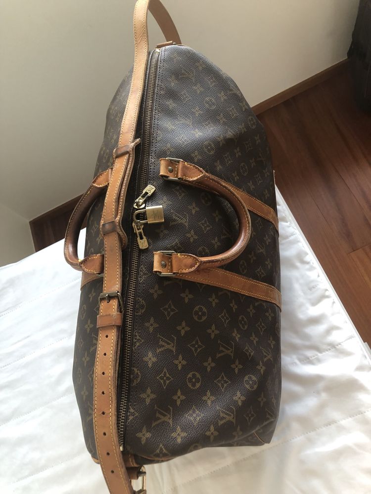 Saco de viagem Louis Vuitton Monogram Keepall bandouliere 55