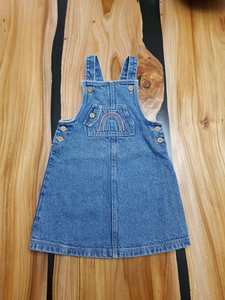 jeansowa sukienka sukieneczka ogrodniczka dziewczynka 2-3 lat 92-98
